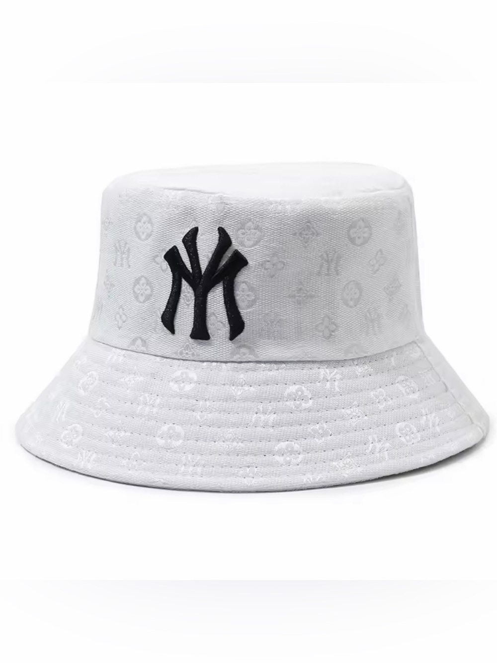Kohl's White Bucket Hat with Black NY Embroidered Logo